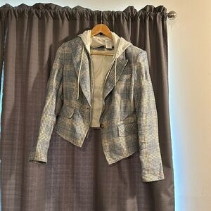 Verónica Beard Cropped Plaid Jacket with Dickey- Size 6